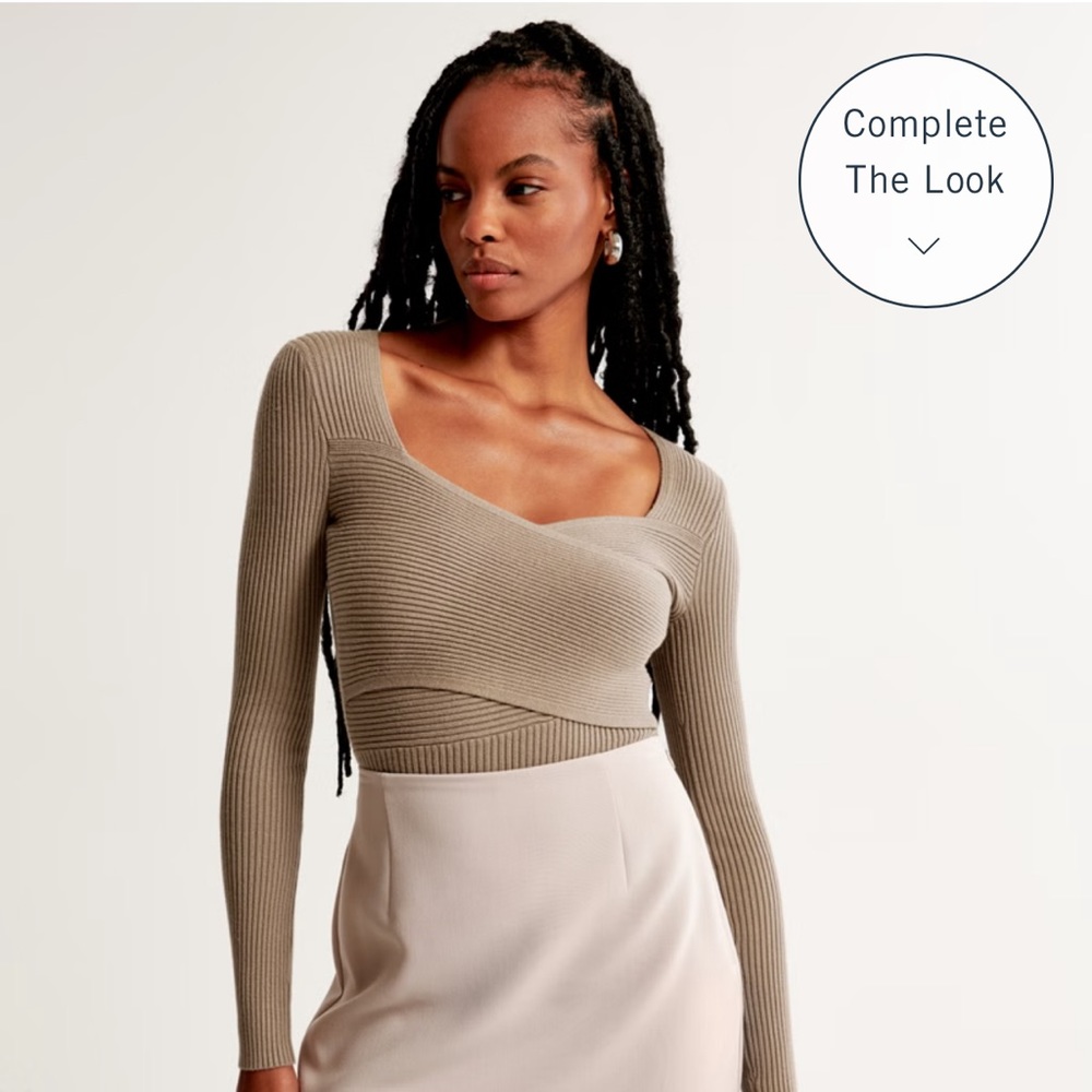 Abercrombie & Fitch LuxeLoft Wrap Bodysuit in Brown